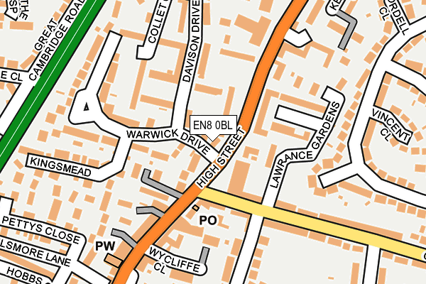 EN8 0BL map - OS OpenMap – Local (Ordnance Survey)