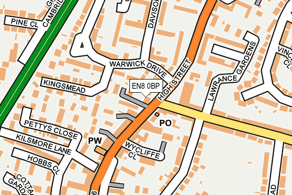 EN8 0BP map - OS OpenMap – Local (Ordnance Survey)