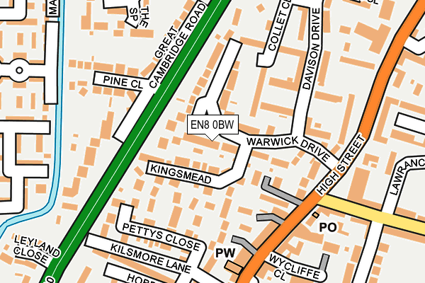 EN8 0BW map - OS OpenMap – Local (Ordnance Survey)
