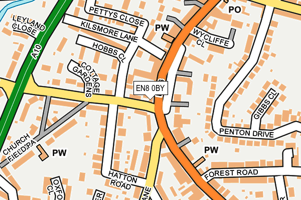EN8 0BY map - OS OpenMap – Local (Ordnance Survey)