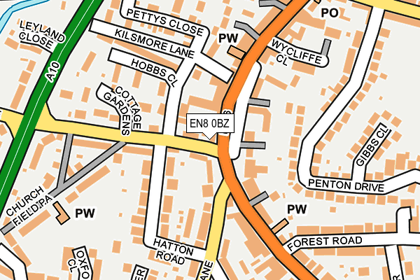 EN8 0BZ map - OS OpenMap – Local (Ordnance Survey)