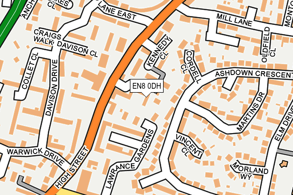 EN8 0DH map - OS OpenMap – Local (Ordnance Survey)