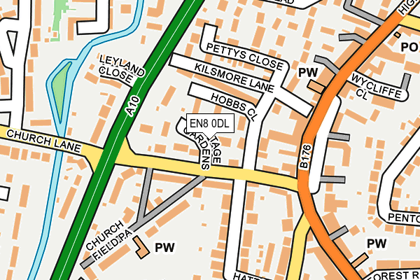 EN8 0DL map - OS OpenMap – Local (Ordnance Survey)