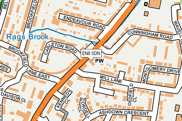 EN8 0DN map - OS OpenMap – Local (Ordnance Survey)