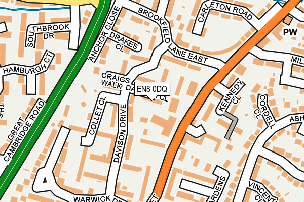 EN8 0DQ map - OS OpenMap – Local (Ordnance Survey)