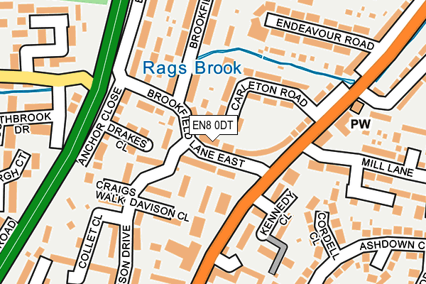 EN8 0DT map - OS OpenMap – Local (Ordnance Survey)