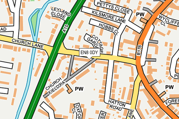 EN8 0DY map - OS OpenMap – Local (Ordnance Survey)
