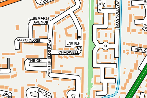 EN8 0EP map - OS OpenMap – Local (Ordnance Survey)