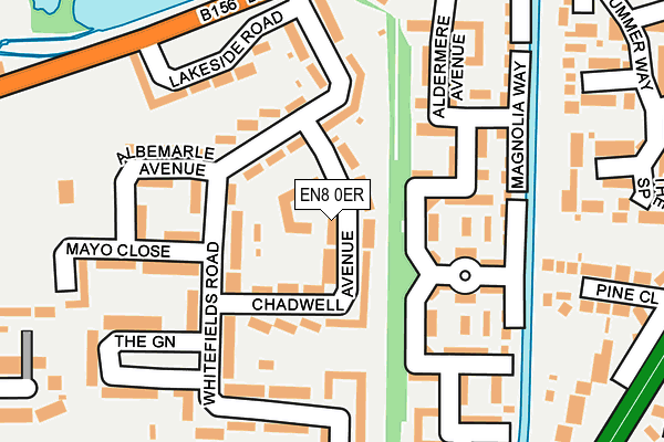 EN8 0ER map - OS OpenMap – Local (Ordnance Survey)