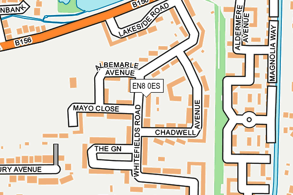 EN8 0ES map - OS OpenMap – Local (Ordnance Survey)