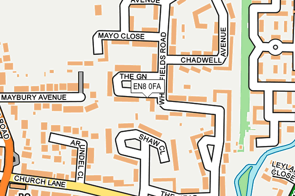 EN8 0FA map - OS OpenMap – Local (Ordnance Survey)