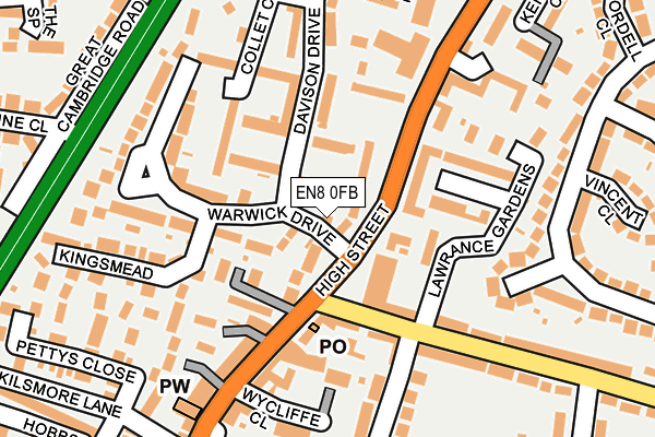 EN8 0FB map - OS OpenMap – Local (Ordnance Survey)