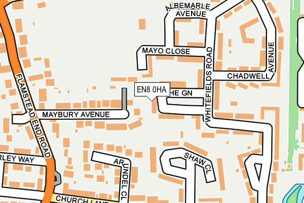 EN8 0HA map - OS OpenMap – Local (Ordnance Survey)