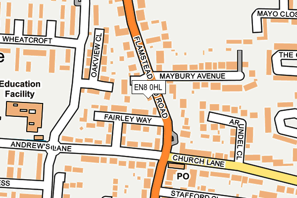 EN8 0HL map - OS OpenMap – Local (Ordnance Survey)