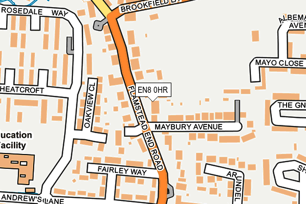 EN8 0HR map - OS OpenMap – Local (Ordnance Survey)