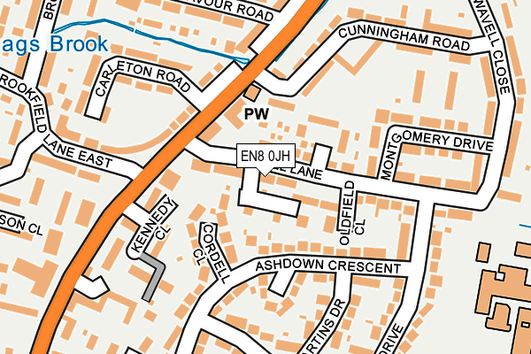 EN8 0JH map - OS OpenMap – Local (Ordnance Survey)