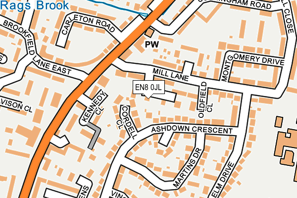 EN8 0JL map - OS OpenMap – Local (Ordnance Survey)