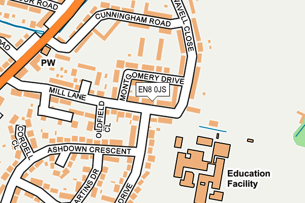 EN8 0JS map - OS OpenMap – Local (Ordnance Survey)