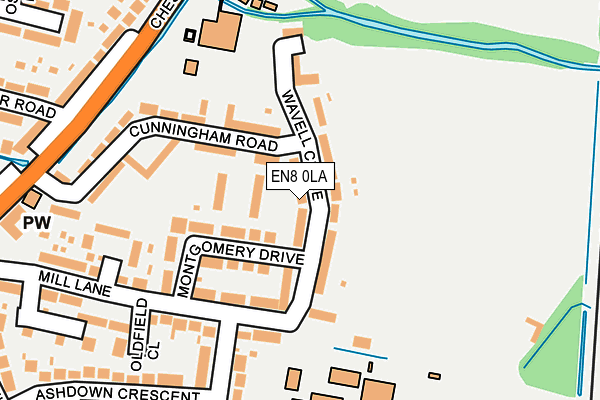 EN8 0LA map - OS OpenMap – Local (Ordnance Survey)