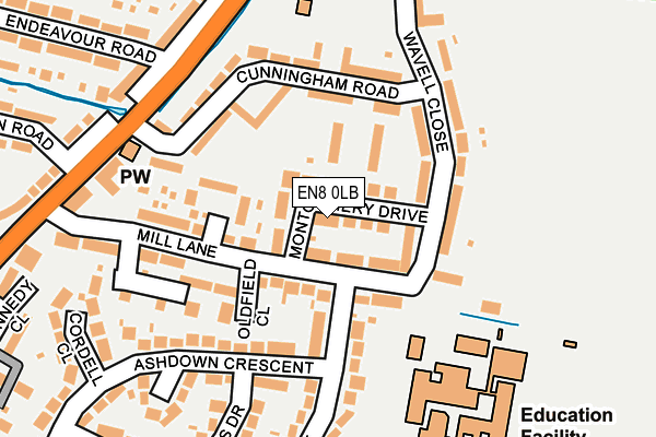 EN8 0LB map - OS OpenMap – Local (Ordnance Survey)