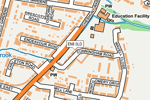 EN8 0LD map - OS OpenMap – Local (Ordnance Survey)