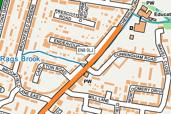 EN8 0LJ map - OS OpenMap – Local (Ordnance Survey)