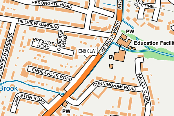 EN8 0LW map - OS OpenMap – Local (Ordnance Survey)