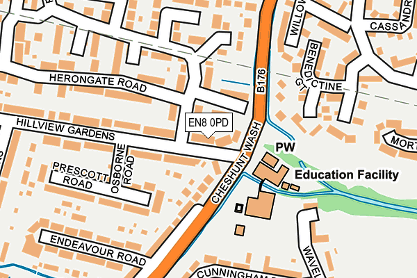 EN8 0PD map - OS OpenMap – Local (Ordnance Survey)