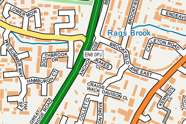 EN8 0PJ map - OS OpenMap – Local (Ordnance Survey)