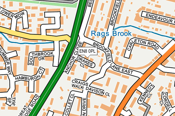 EN8 0PL map - OS OpenMap – Local (Ordnance Survey)