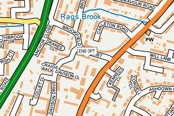 EN8 0PT map - OS OpenMap – Local (Ordnance Survey)