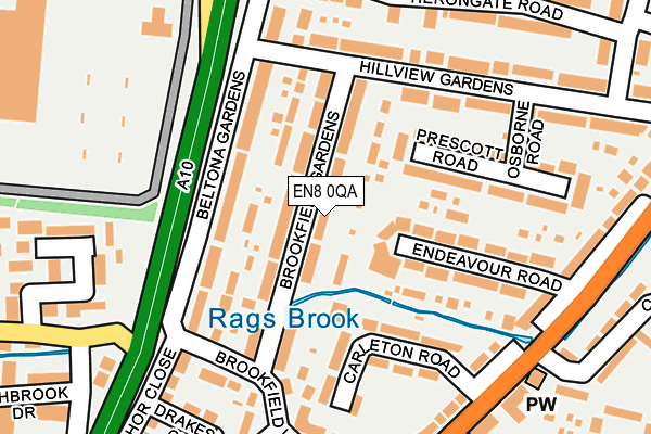 EN8 0QA map - OS OpenMap – Local (Ordnance Survey)