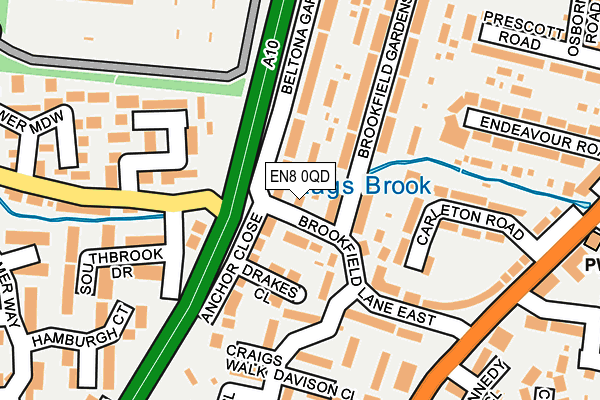 EN8 0QD map - OS OpenMap – Local (Ordnance Survey)