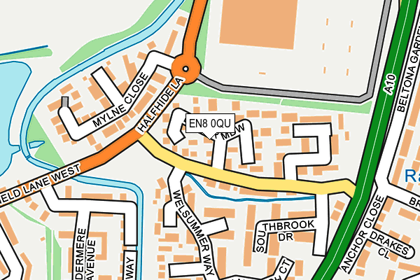 EN8 0QU map - OS OpenMap – Local (Ordnance Survey)