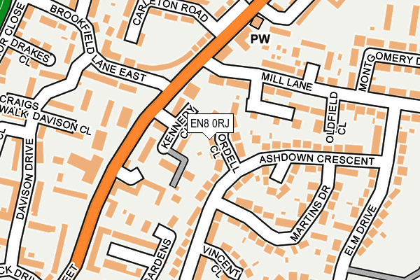 EN8 0RJ map - OS OpenMap – Local (Ordnance Survey)