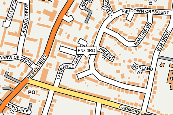 EN8 0RQ map - OS OpenMap – Local (Ordnance Survey)
