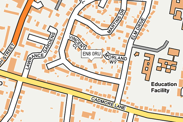 EN8 0RU map - OS OpenMap – Local (Ordnance Survey)