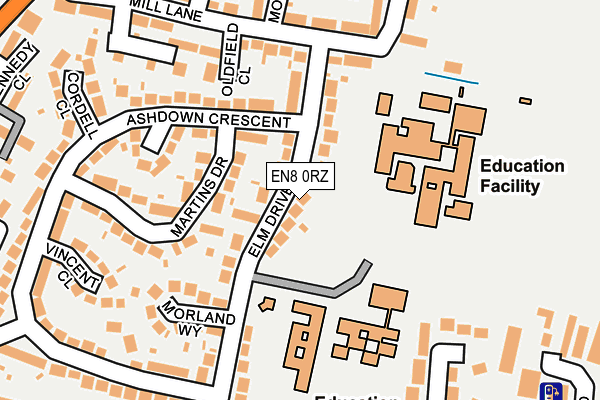 EN8 0RZ map - OS OpenMap – Local (Ordnance Survey)