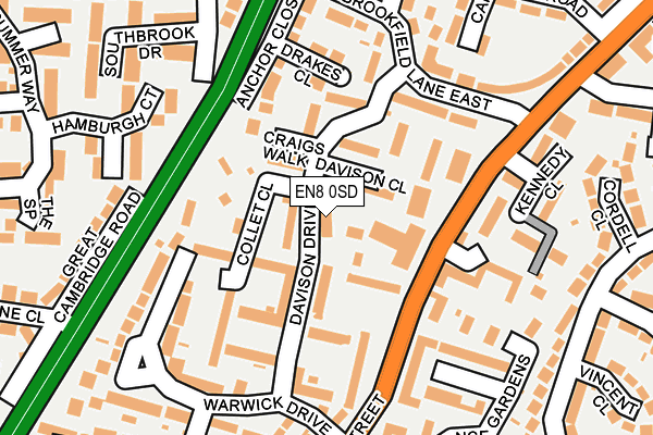 EN8 0SD map - OS OpenMap – Local (Ordnance Survey)