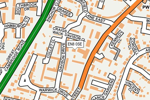 EN8 0SE map - OS OpenMap – Local (Ordnance Survey)