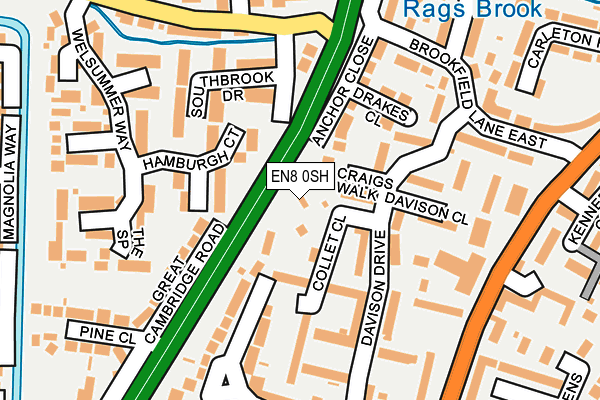 EN8 0SH map - OS OpenMap – Local (Ordnance Survey)