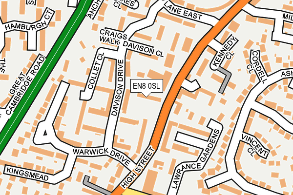 EN8 0SL map - OS OpenMap – Local (Ordnance Survey)