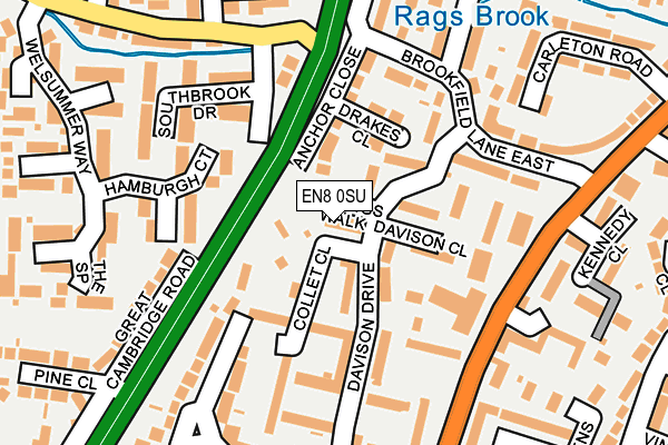 EN8 0SU map - OS OpenMap – Local (Ordnance Survey)