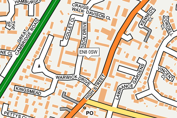 EN8 0SW map - OS OpenMap – Local (Ordnance Survey)