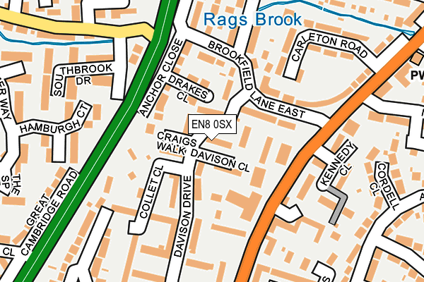 EN8 0SX map - OS OpenMap – Local (Ordnance Survey)