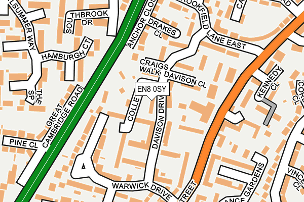 EN8 0SY map - OS OpenMap – Local (Ordnance Survey)