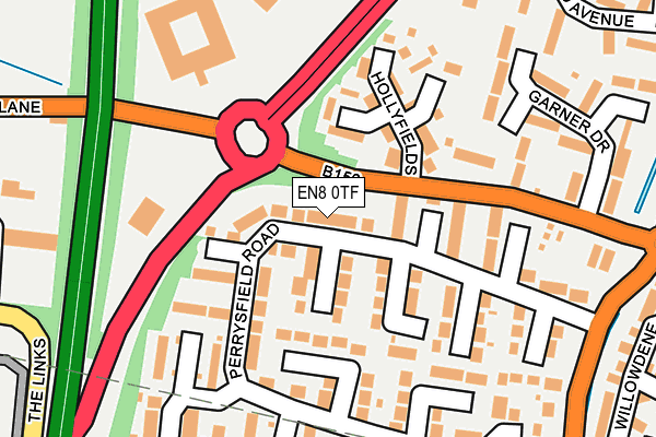 EN8 0TF map - OS OpenMap – Local (Ordnance Survey)