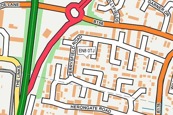EN8 0TJ map - OS OpenMap – Local (Ordnance Survey)