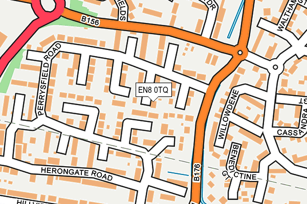 EN8 0TQ map - OS OpenMap – Local (Ordnance Survey)