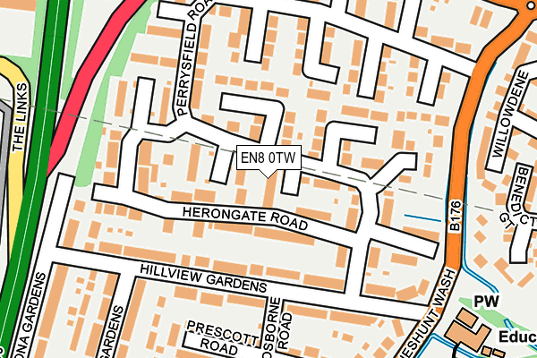 EN8 0TW map - OS OpenMap – Local (Ordnance Survey)